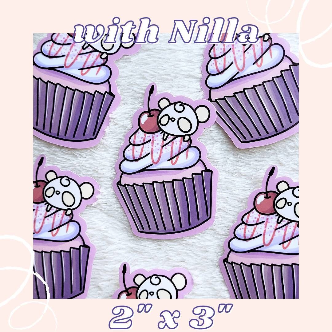 Panda (Nilla) Cupcake Die Cut Sticker