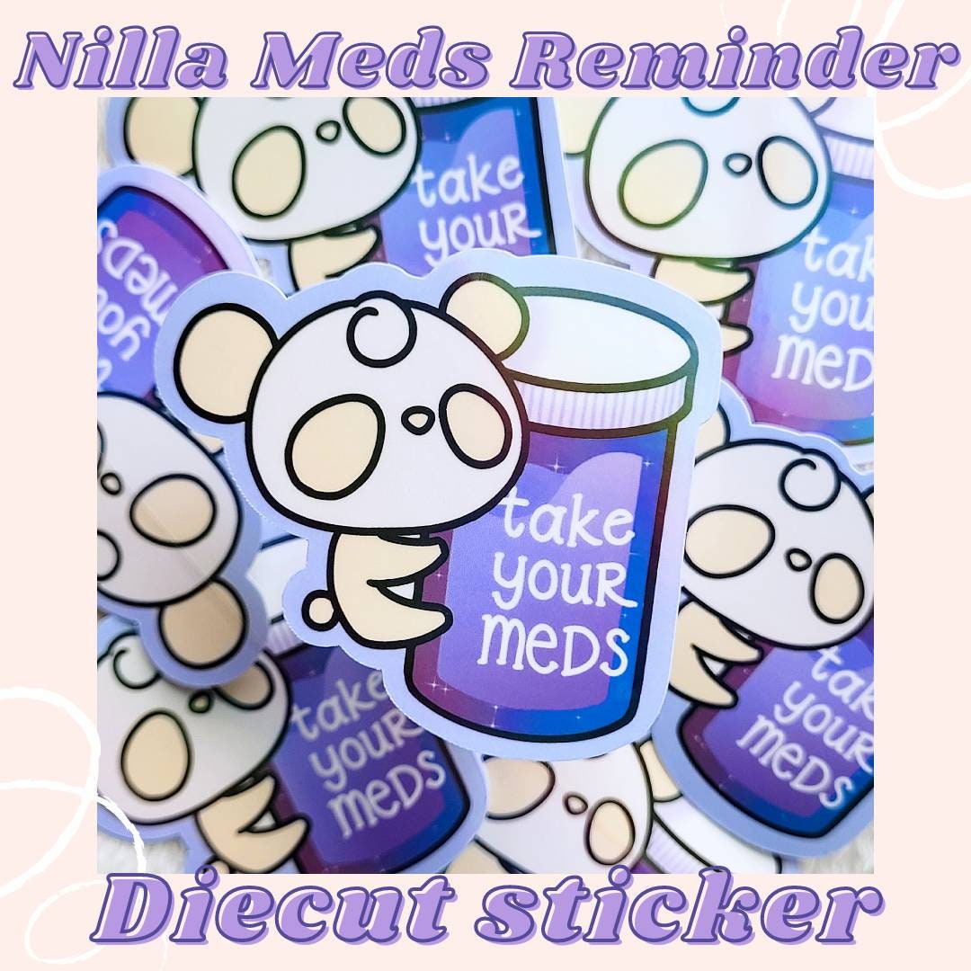 Panda (Nilla) Meds Reminder Die Cut Sticker