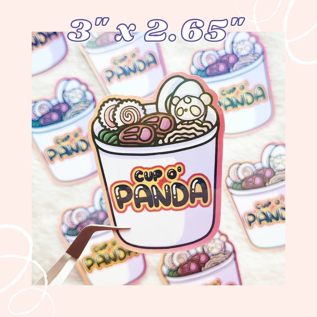 Panda (Nilla) Cup of Ramen Die Cut Sticker