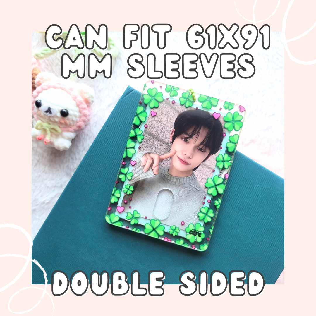 Lucky Clovers (Double-sided) Acrylic Photocard Holder (Keychain)