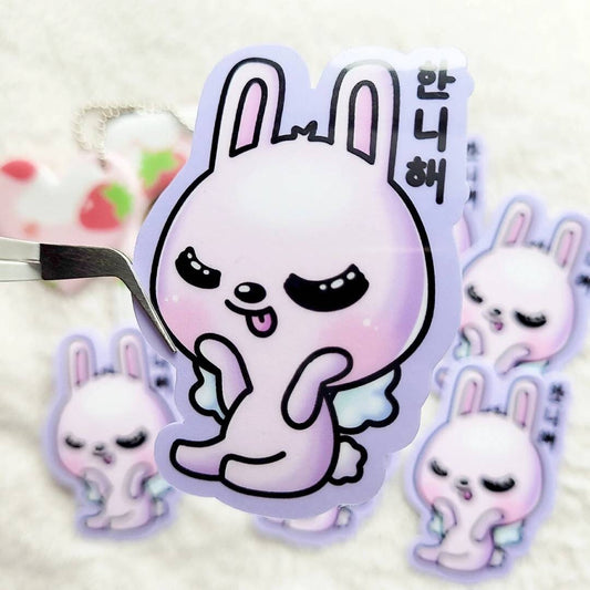 Jeonghan Angel Bunny Die Cut Sticker