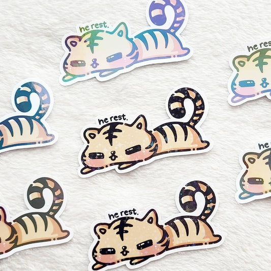 Hoshi Resting Tiger Die Cut Sticker