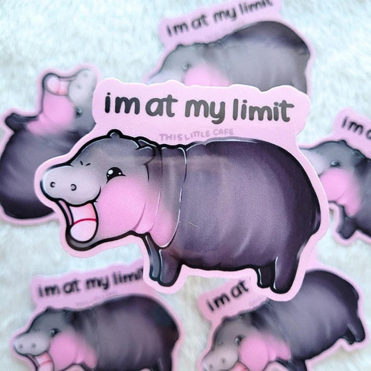 Moo Deng "I'm at my limit" Die Cut Sticker