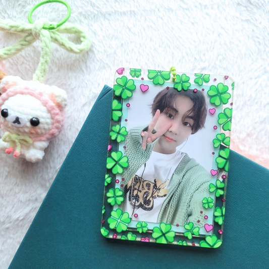Lucky Clovers (Double-sided) Acrylic Photocard Holder (Keychain)