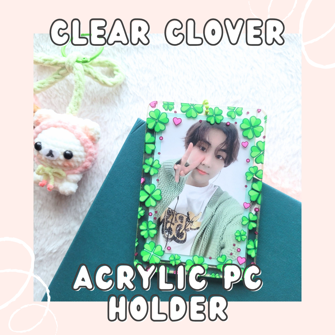 Lucky Clovers (Double-sided) Acrylic Photocard Holder (Keychain)