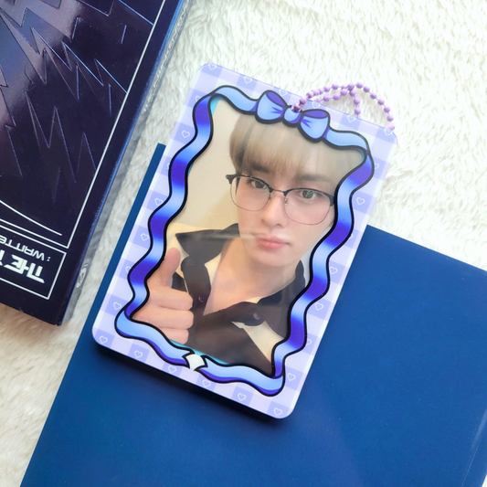 Blue Bow Acrylic Photocard Holder (Keychain)