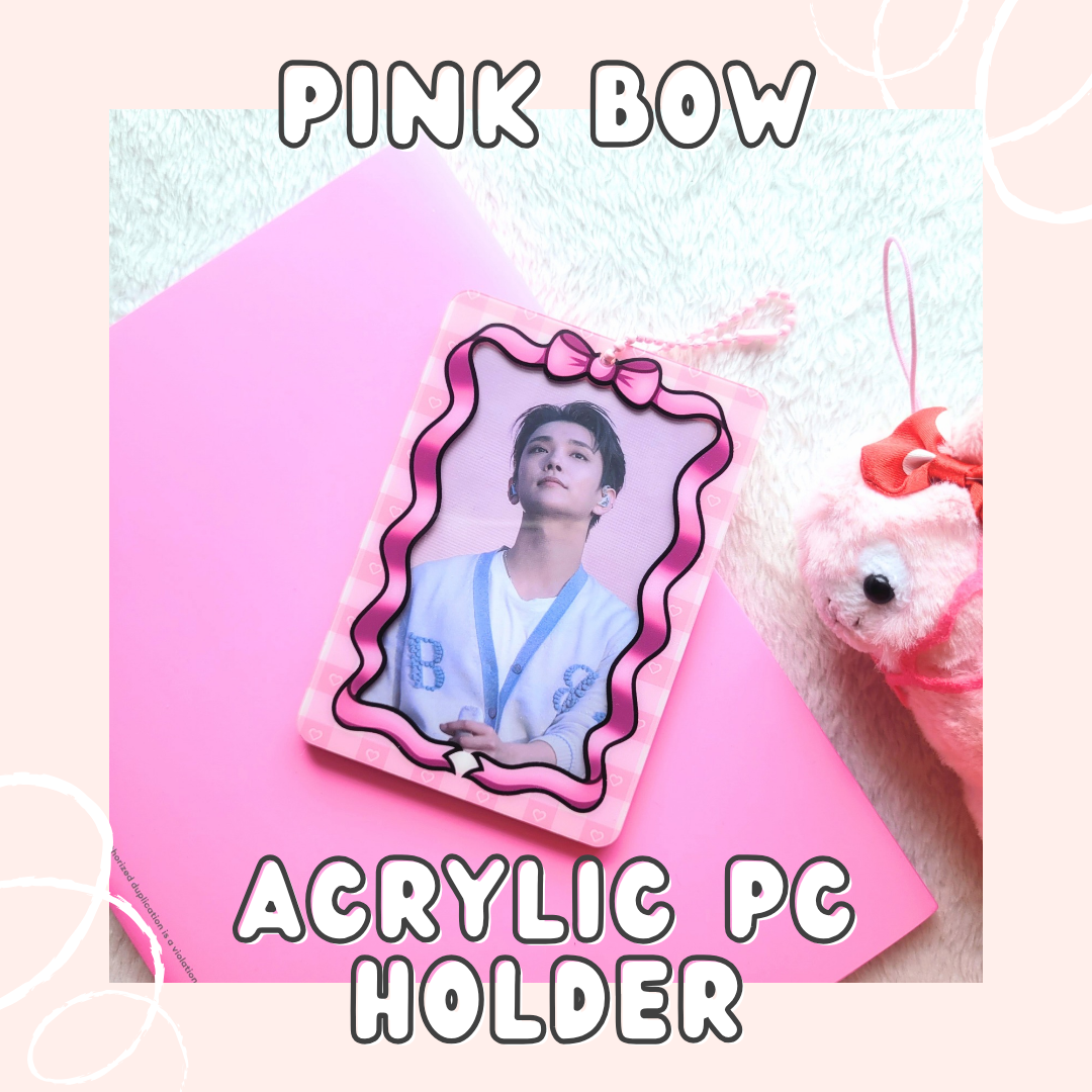 Pink Bow Acrylic Photocard Holder (Keychain)