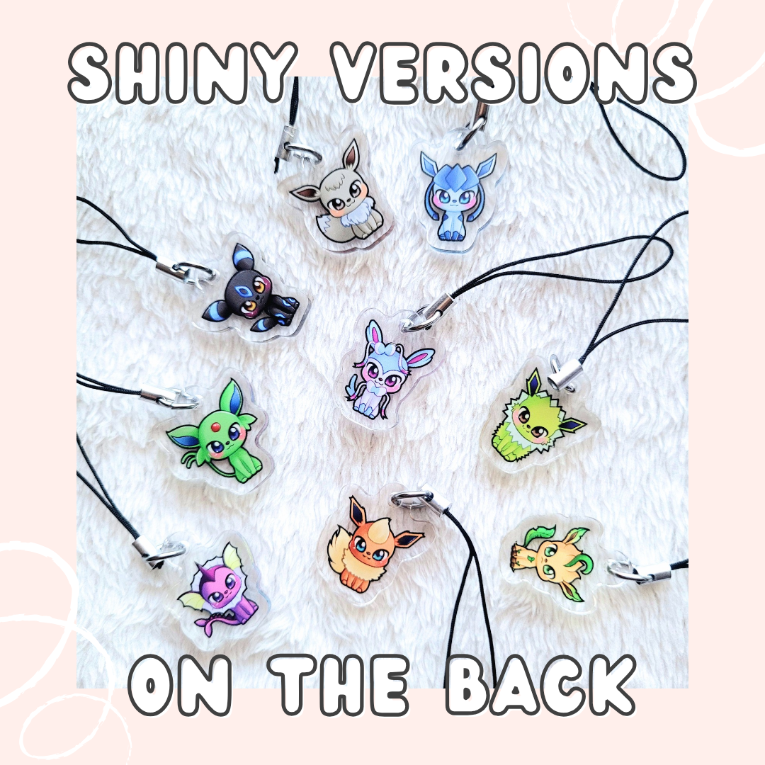 PKMN Eeveelution Acrylic Phone Charms (Double-sided)