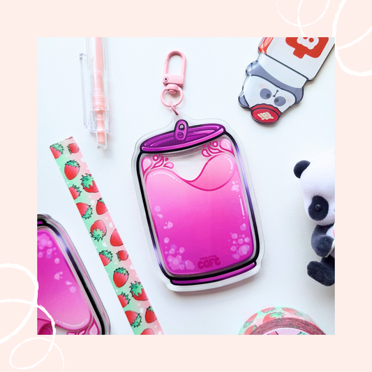 Strawberry Soda Shaker Acrylic Keychain