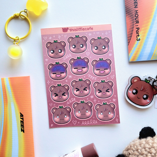 Jongho (Jjongbear) Sticker Sheet