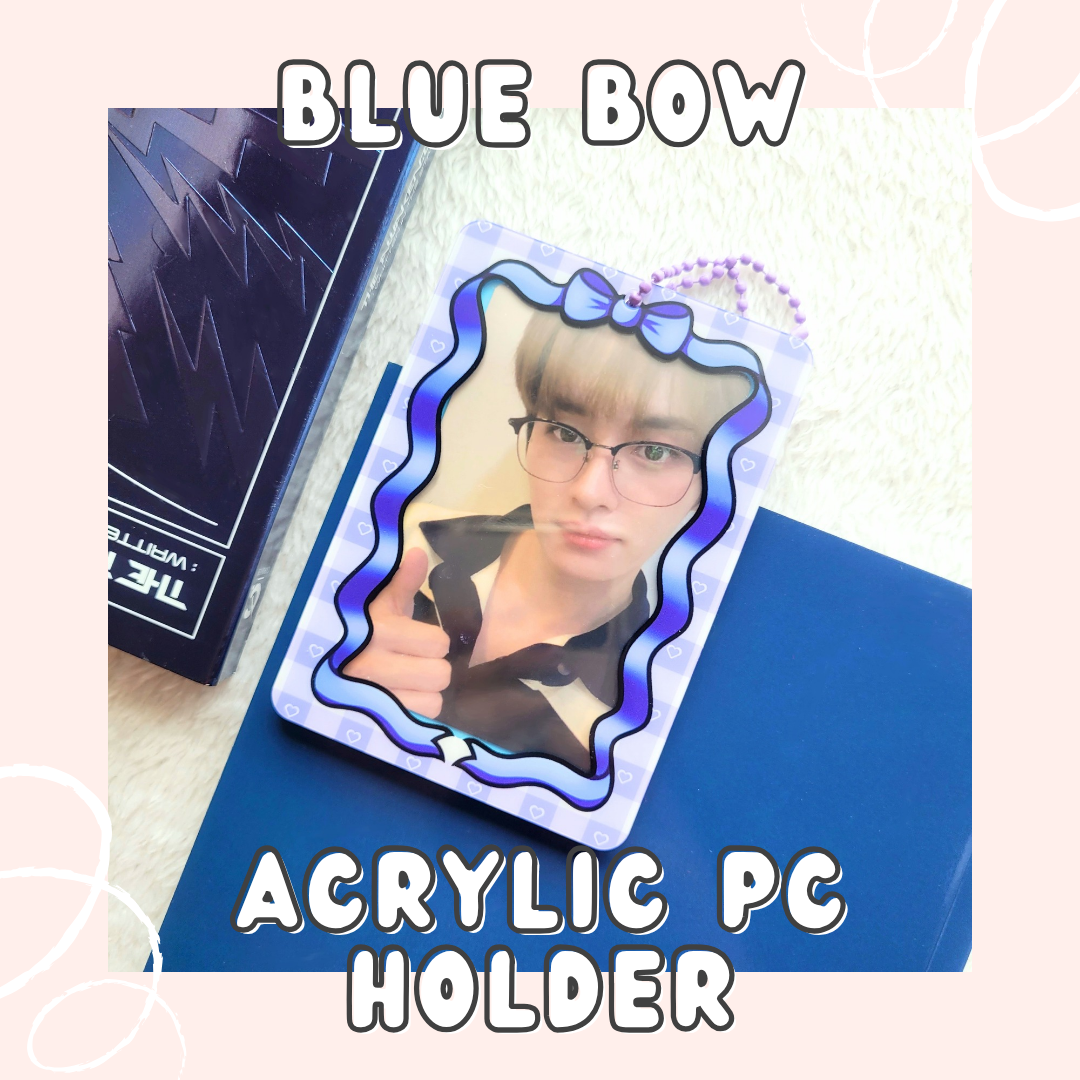 Blue Bow Acrylic Photocard Holder (Keychain)
